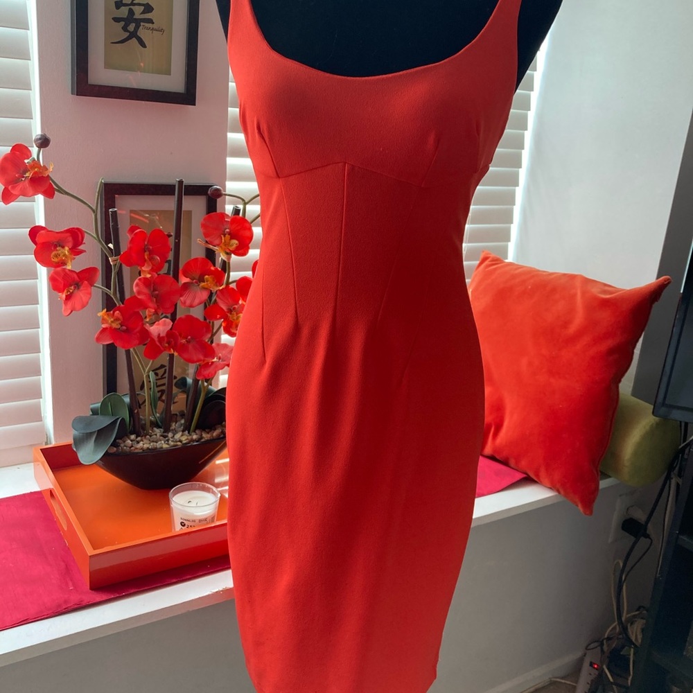 Sexy Tangerine Strap Dress with Adjustable Straps